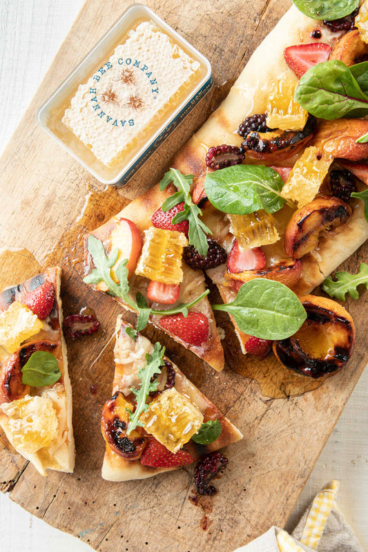 grilled-fruit-flatbread-recipe-honeycomb-appetizer-snack