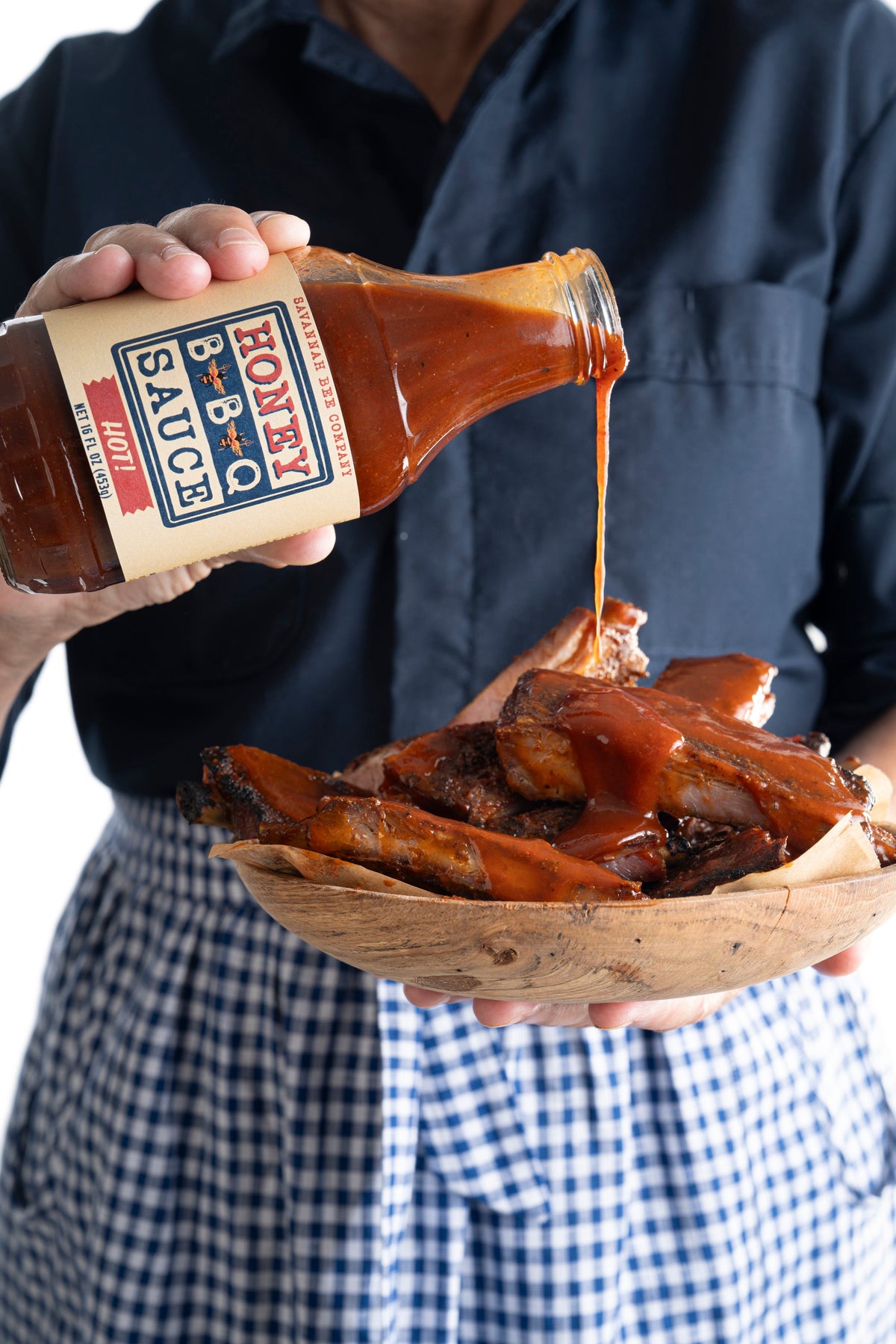 Hot Honey BBQ Sauced Pork Ribs