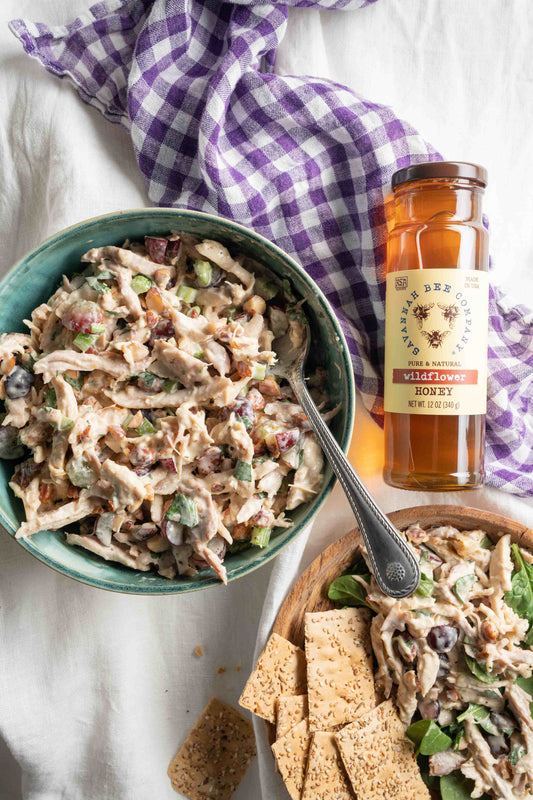 honey-chicken-salad-rotisserie-recipe-lunch-easy-bowl-wildflower-picnic