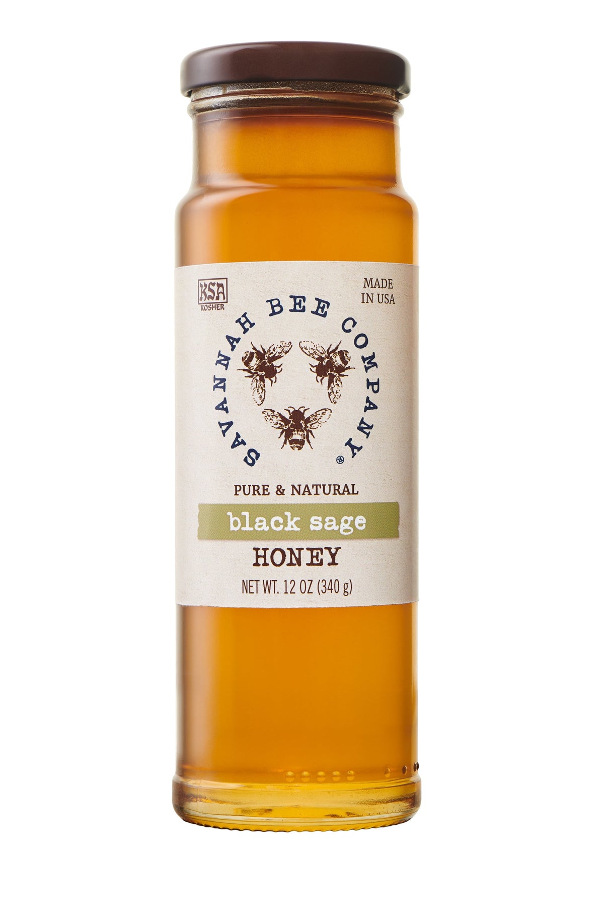 Pure & Natural Black Sage Honey 12 oz. tower