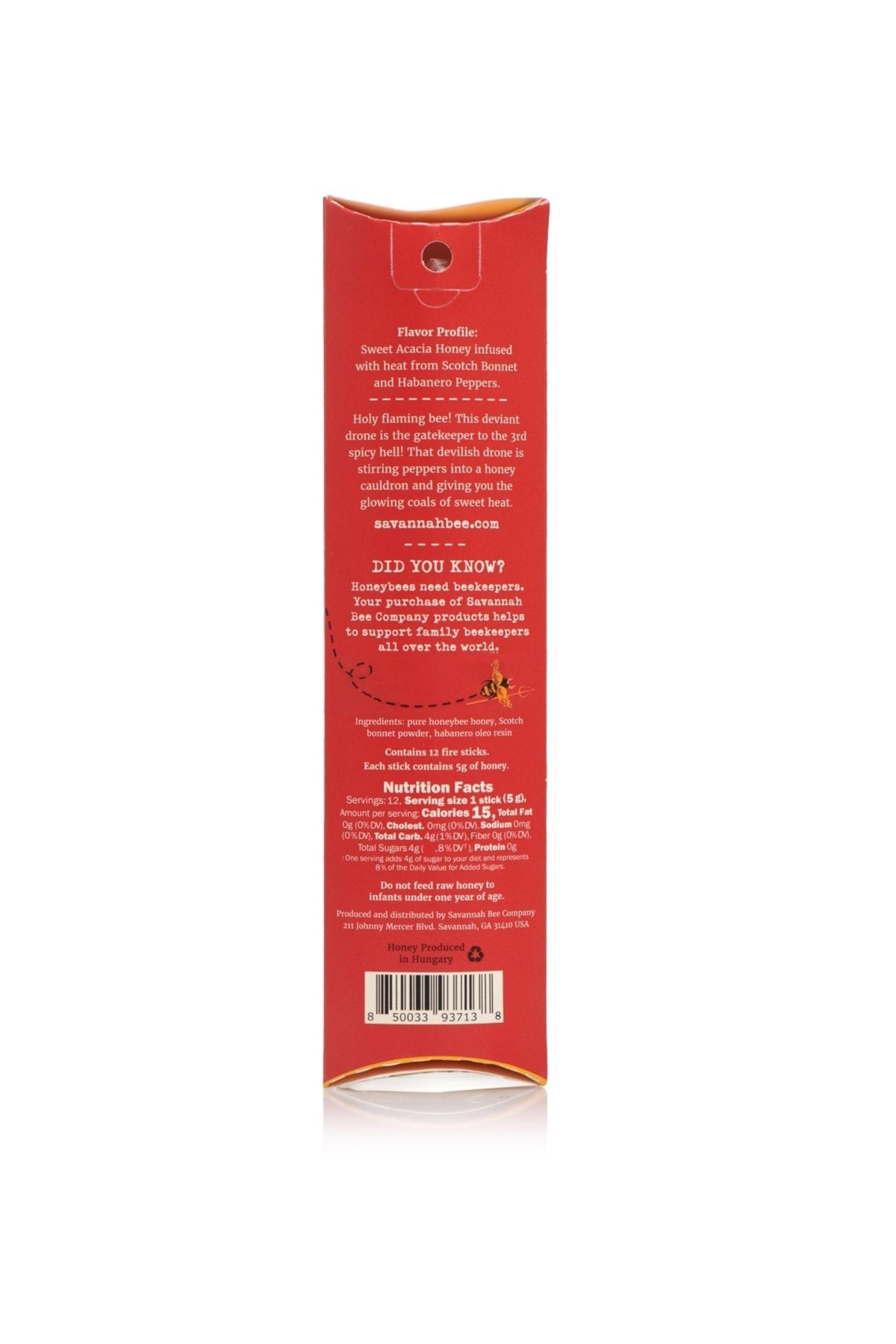 Hot Honey Fire Sticks 12 Sticks studio image back