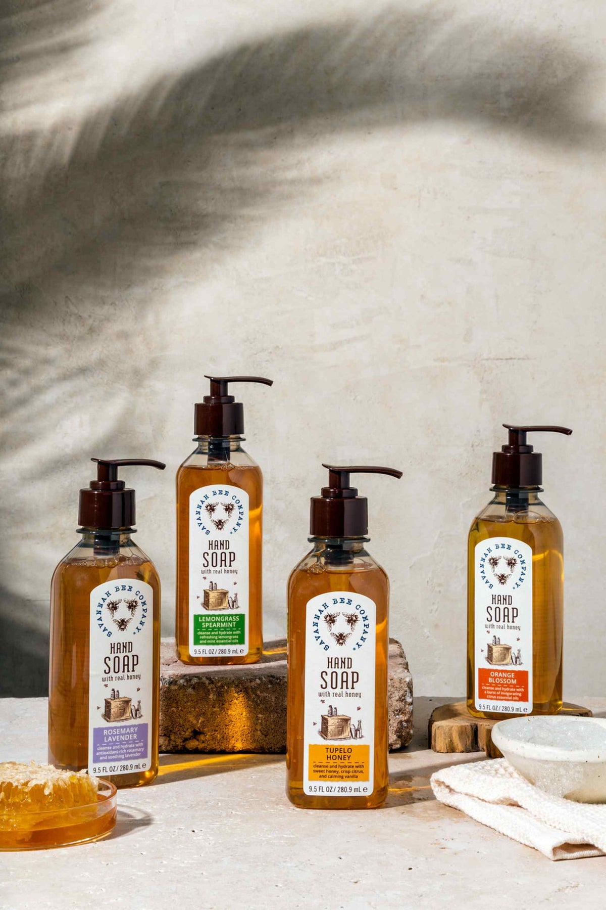 Rosemary Lavender, Tupelo Honey, Lemongrass Spearmint and Orange Blossom hand soap 9.5 fl oz. 